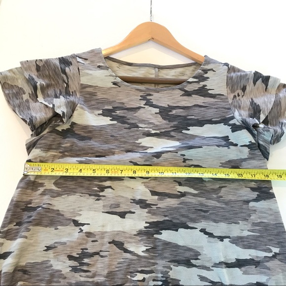 NEW Isabel Maternity Gray Camo Flutter Short Sleeve Midi Dress XS - Picture 8 of 8